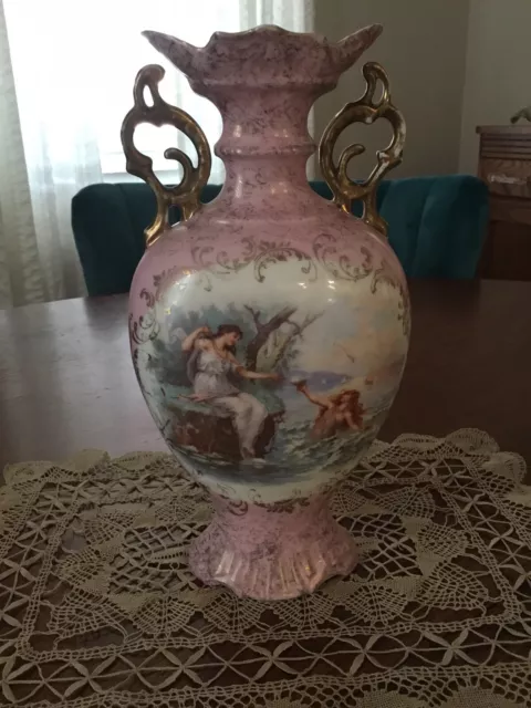 Austria Carlsbad Victoria handled urn vase