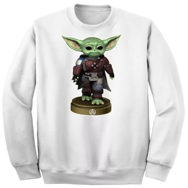 Nuovo Art Society x Retro Kings Bambino Yoda Mando 2 Girocollo Maglione Bianco