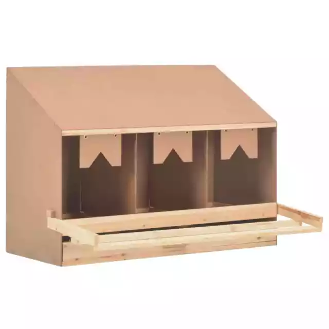 vidaXL Chicken Laying Nest 3 Compartments 93x40x65 cm Solid Pine Wood UK HOT