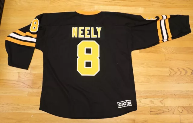 Boston Bruins No8 Cam Neely White/Black CCM Throwback Stitched Jersey