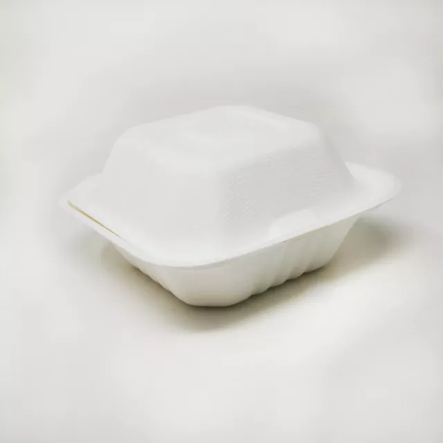 Bagasse Compostable White Burger Box Eco Friendly Food Container**choose qty**