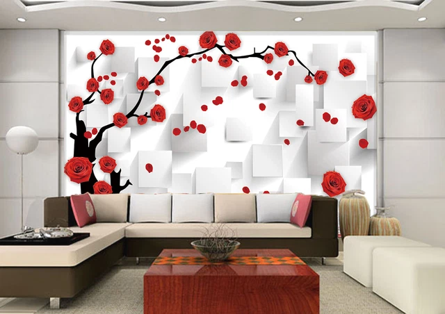 3D RED ROSE E1422 Wallpaper Mural Paper Wall Print Indoor Murals CA - View #11