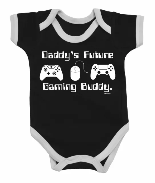 DADDYS FUTURE GAMING BUDDY lustige Jungen BabyGrow Gamer Videospiele Vater Vater