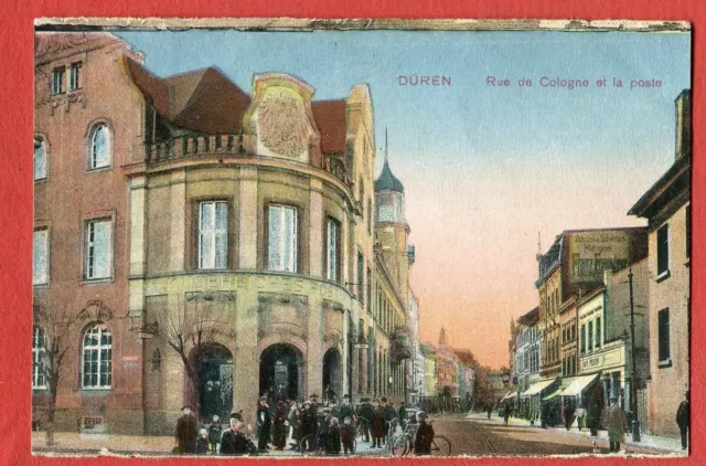 CPA DUREN (Allemagne - Rhénanie du Nord Wesphalie) - RUE DE COLOGNE ET LA POSTE