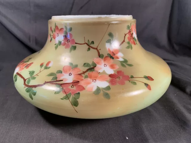 Victorian APPLE BLOSSOMS FLORAL Gone with the Wind Banquet Lamp Base c1890