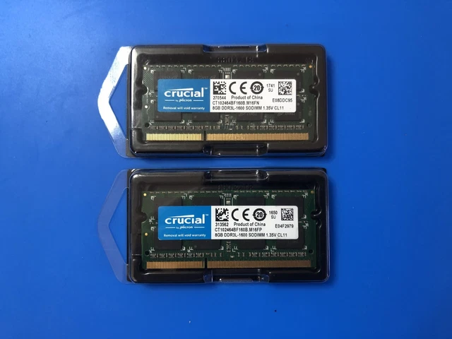 Mémoire RAM Crucial 16 Go (2x8 Go) DDR3 1600 MHz Pour Ordinateur Portable - Neuf