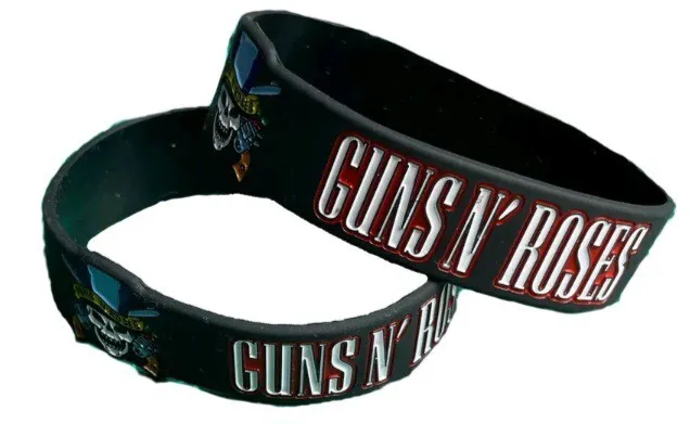 Guns N Roses Silicone Concert Wristband Bracelet Slash Axle Vinyl Cassette CD