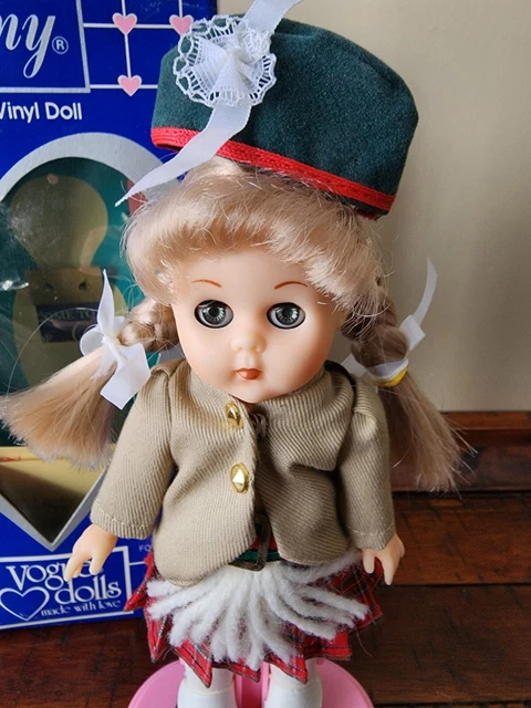 Vintage 1980s Vogue Ginny Doll Wee Willie Winkie Costume Shirley Temple Stand 2