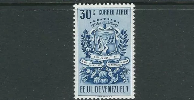 VENEZUELA 1951 ARMS of TACHIRA odd value AIRMAIL (Sc C377 30c) VF MNH fresh L2