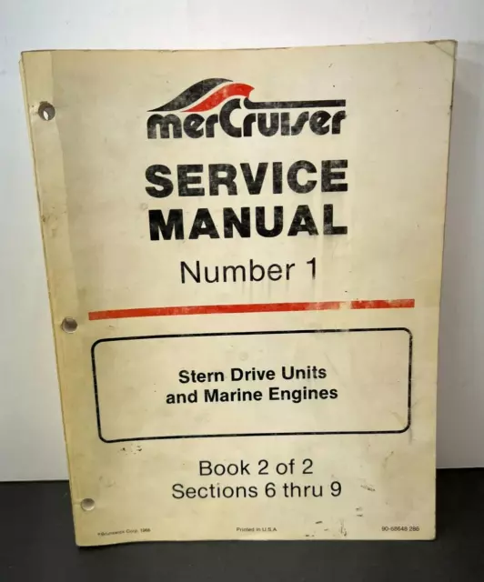MerCruiser Service Manual #1 Stern Drive & Marine Engines Book 2 of 2