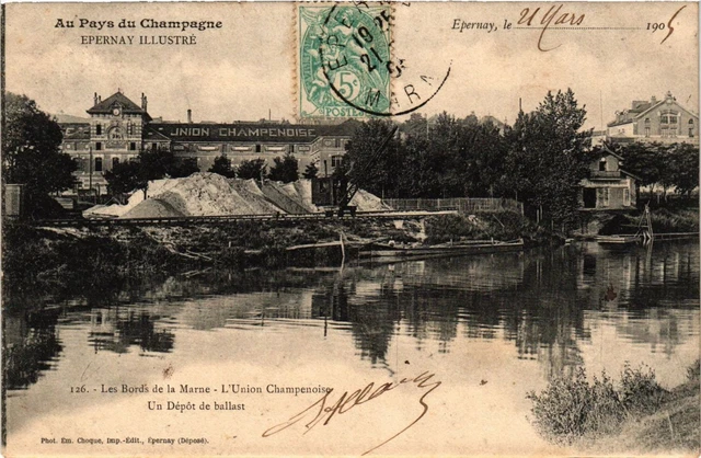 CPA ÉPERNAY Illustrated - Les Bords de la Marne - (742431)