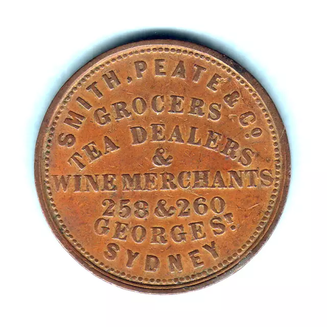 Australia Token. Smith Peate & Co - 1/2d... Sydney NSW.. VF/aVF