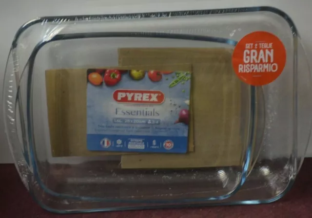 Lot De 2 Plats A Four Lasagne Pyrex Essential Neuf Sous Cellophane Cuisson