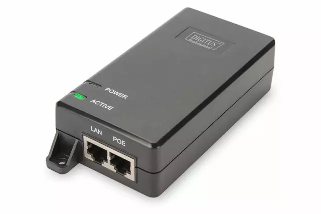 DIGITUS PoE+ Injektor - IEEE802.3at - Gigabit Ethernet - 30 Watt - max. 48 Volt