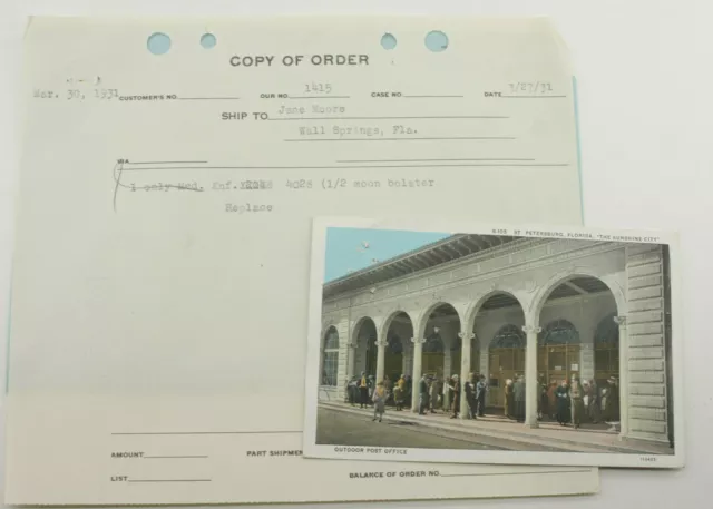 1931 Lamson Goodnow Jane Moore Wall Springs FL Postcard Franklin Ephemera P1443A