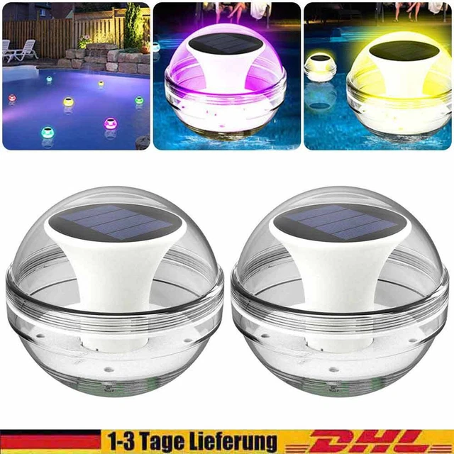 Solar Schwimmlicht Wasser-Licht-Kugel Garten-Teich-Lampe Deko-Beleuchtung Pool