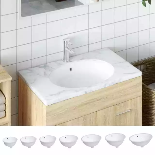 Évier de Salle de Bain Lavabo Vasque à Poser Blanc Ovale Céramique