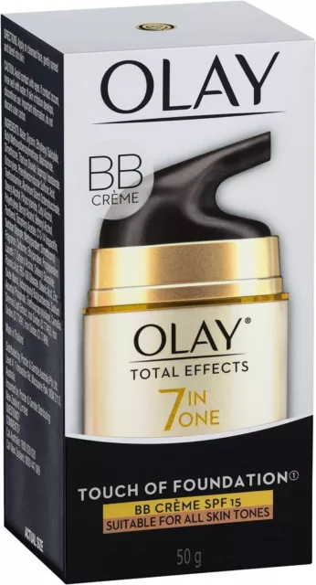 Olay Total Effects Touch of Foundation Face Cream Moisturiser Spf 15,50g-AU