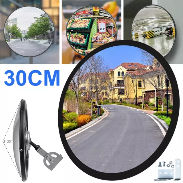 30 cm espejo panorámico convexo espejo de tráfico gran angular espejo de seguridad garaje