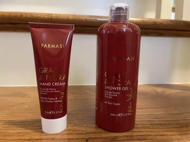 Farmasi Grace Flora Shower Gel And Hand Cream.  Full Size.  New!! Retail $29!