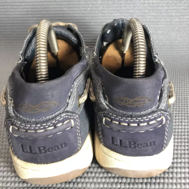 Men's LL Bean  Denim Blue Canvas Boat Deck  Moc Shoes Size 7 M