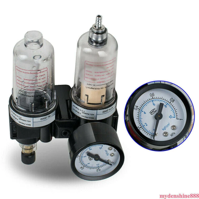 1/4" Airbrush Compressor Regulator Gauge Oil/Water Separator Trap Tools Filter