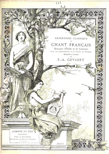 Gevaert. Repertoire Classique Du Chant Francais N°111  Gretry