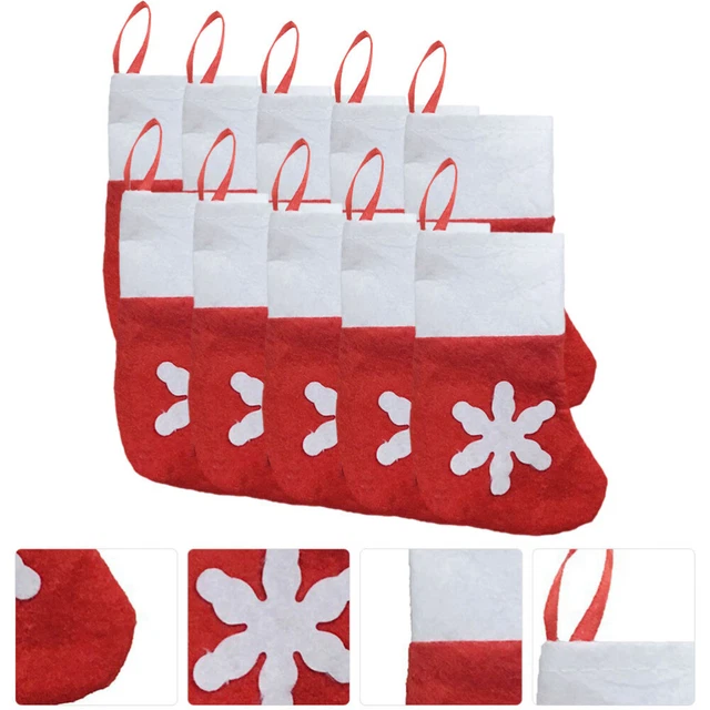 10 piezas portavajilla de Navidad árbol de Navidad calcetines calcetines de bolsillo Navidad