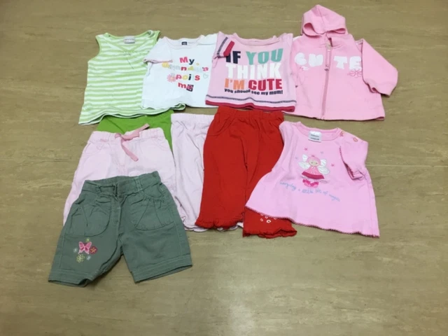 Baby Girls Bundle of T-shirt Tops, Shorts, Leggings and Hoodie 3-6 months 