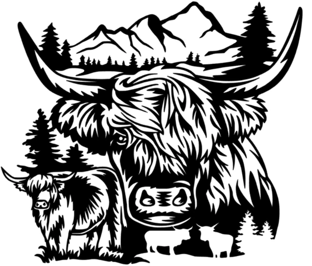 Scotland Caravan Sticker SCOTTISH HIGHLAND COW Campervan, Caravan, Motorhome Vinyl Decal ...