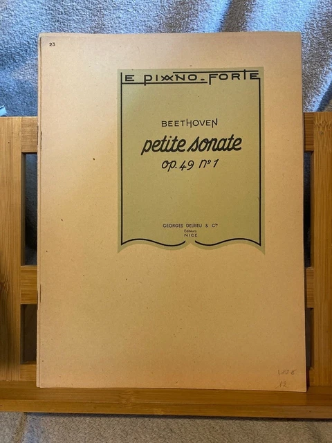 Beethoven Petite sonate pour piano opus 49 n°1 partition éditions Delrieu