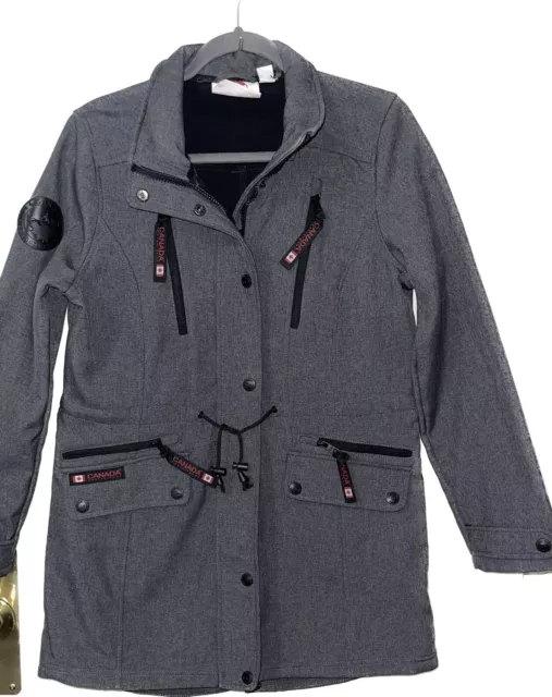 Canada Weather Gear Gray Jacket Faux Fur Women size LARGE