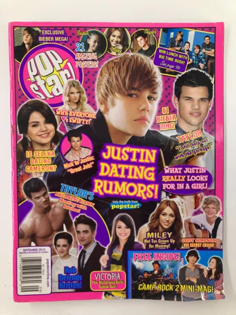 Pop Star Magazine September 2010 Vol 11 Justin Bieber, Miley Cyrus No Label