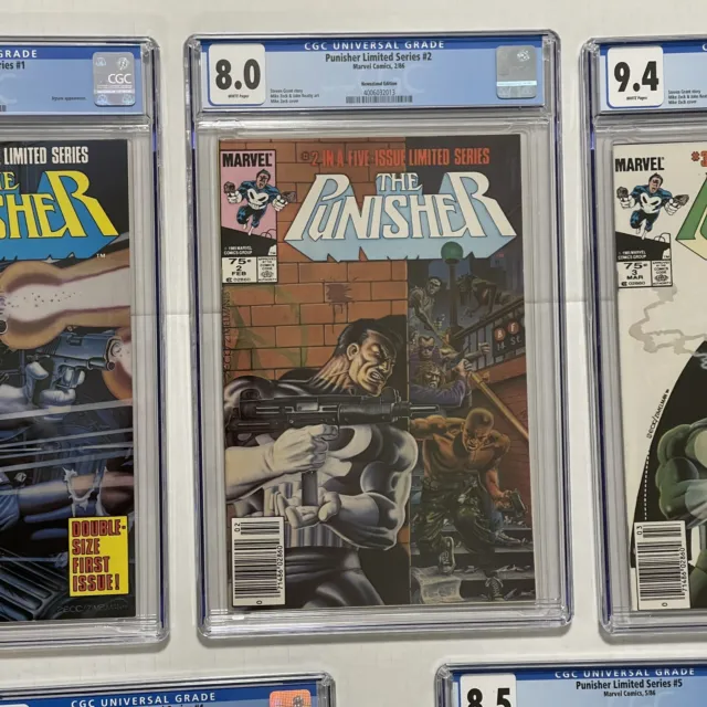 Punisher Limited Series Complete Run 1 2 3 4 5 1-5 CGC 9.8 Marvel Mini Newsstand 3