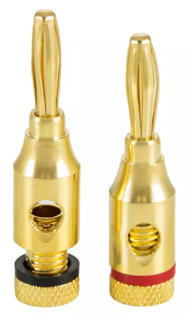 20x Schraub Bananenstecker, für Lautsprecherkabel (bis 4 mm²), 24k vergoldet 2