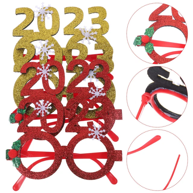 4 pz 2023 occhiali in tessuto non tessuto occhiali festa felice anno nuovo decorazioni