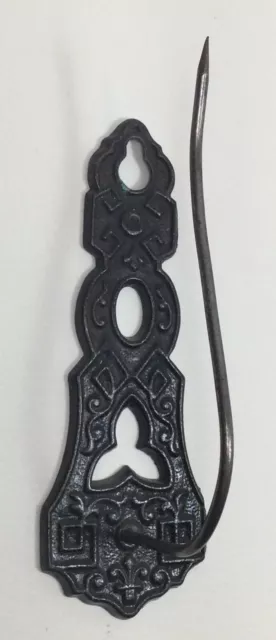 Antique Victorian Cast Iron Pat 1872 Eastlake Receipt Hook Bill Spike Wall Mount
