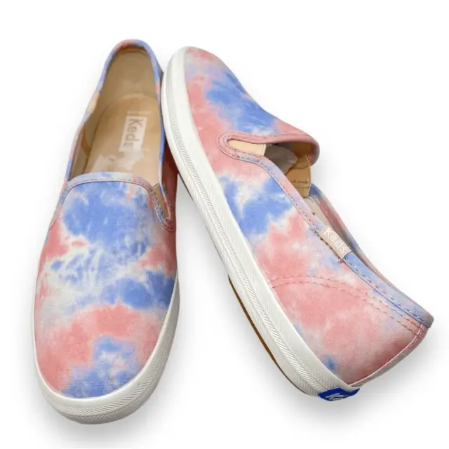 Keds Champion Pink and Blue Tie Dye Print Canvas Slip On Sneaker Womens Size 7.5
