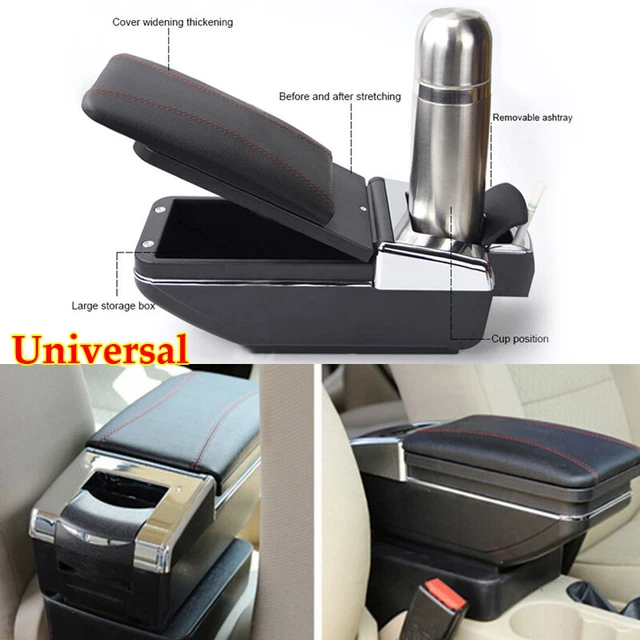 US Universal Car SUV Central Container Armrest Box PU Leather Center Storage Box