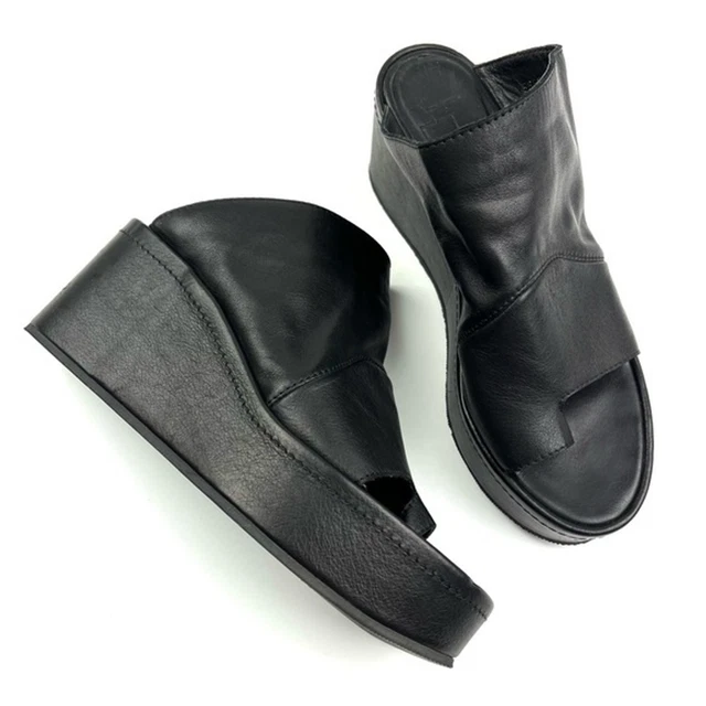 LD Tuttle The After Sandal black leather platform lagenlook slide size 5 LD Tuttle The After Sandal black leather platform lagenlook slide size 5