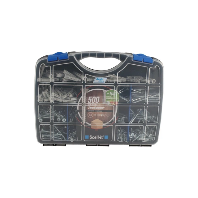 Coffret 500 Vis Bois mixtes TooSpeed + 100 chevilles quadruples expansion + embo