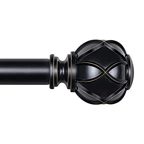 KAMANINA 1 Inch Curtain Rod Telescoping Single Drapery Rod 72 to 144 Inches