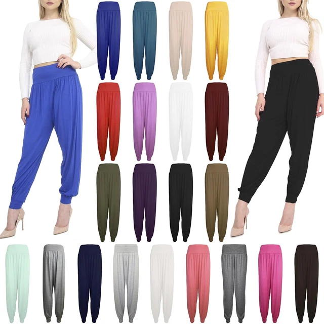 Ladies Womens Baggy Harem Full Length Ali Baba Trousers Leggings Pants Plus Size