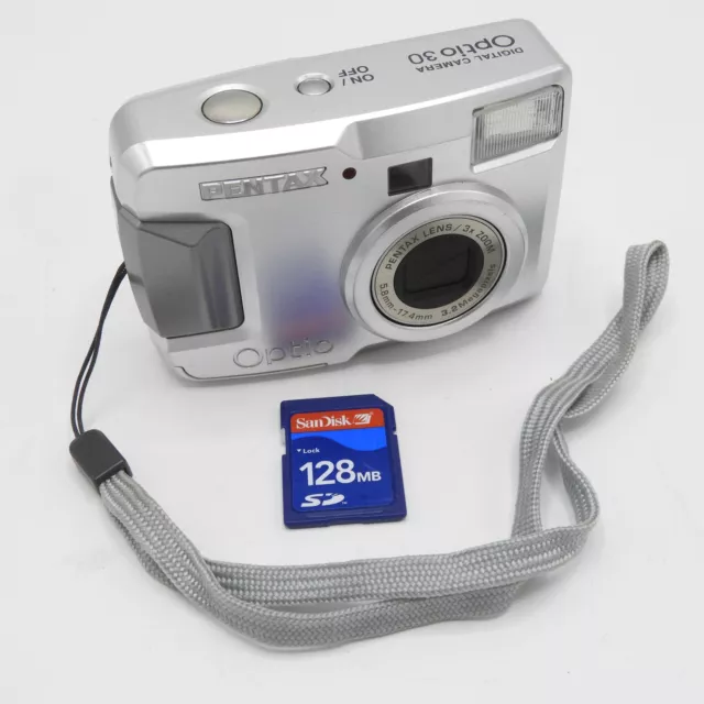 Pentax Optio 30 Digital Camera 3.2MP 3x Zoom Y2K Digicam - Tested