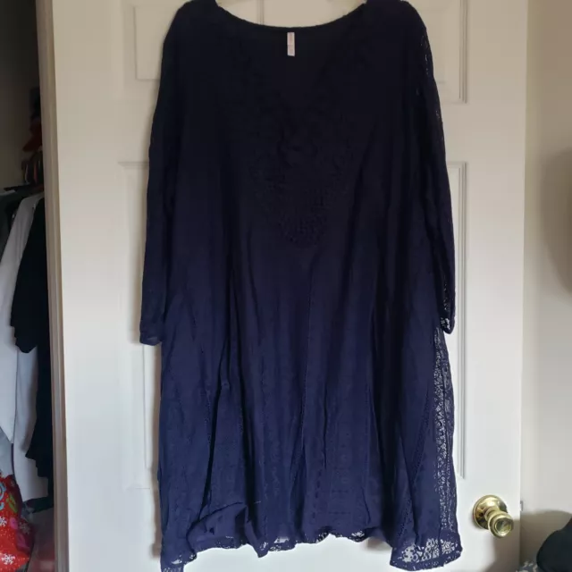 Women's 3x Xhilaration Navy Blue Lace Shift Dress