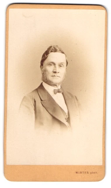 Fotografie M. L. Winter, Prag, Elegant gekleideter Herr mit Backenbart