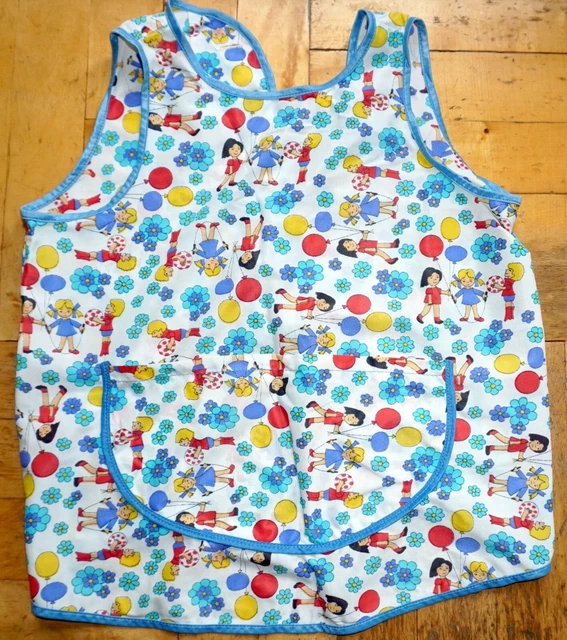 Grembiule bambini Dederon taglia 116 DDR anni '80 grembiule in nylon VEB vintage