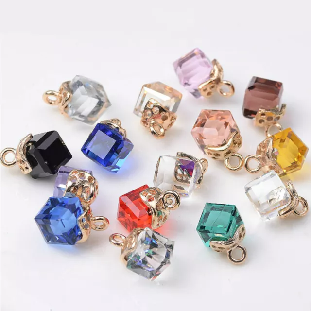 20pcs Cubic Crystal Jewelry Making Charms Water Drop Crystal Beadss