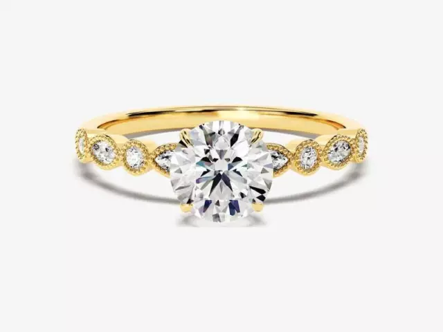 1.20Ct Round Solitaire Engagement Ring Simulated Diamond Personalized Gift Ring