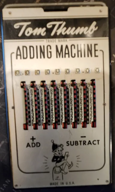 Vintage Tom Thumb Adding Machine Made in USA.